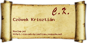 Czövek Krisztián névjegykártya